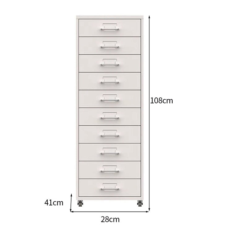 スチールチェストキャビネット｜キャスター付き カードホルダー 引き出し収納
