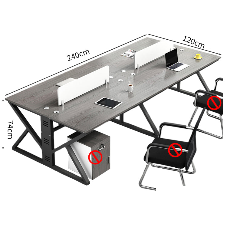 オフィスデスク デスク　ワークデスク　事務机　デスク　会社用　キャビネット　エコ素材　メラミン化粧板　スチールフレーム　パネル　下肢空間　グレイオーク　カスタマイズ可能　