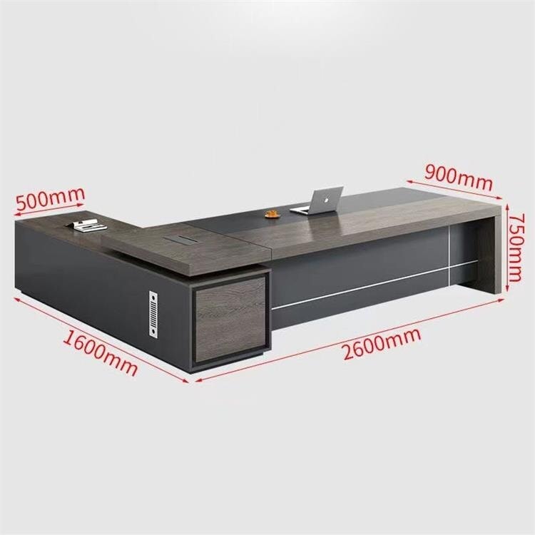 重厚×洗練、空間に品格を与えるブラックオーク役員デスクセット