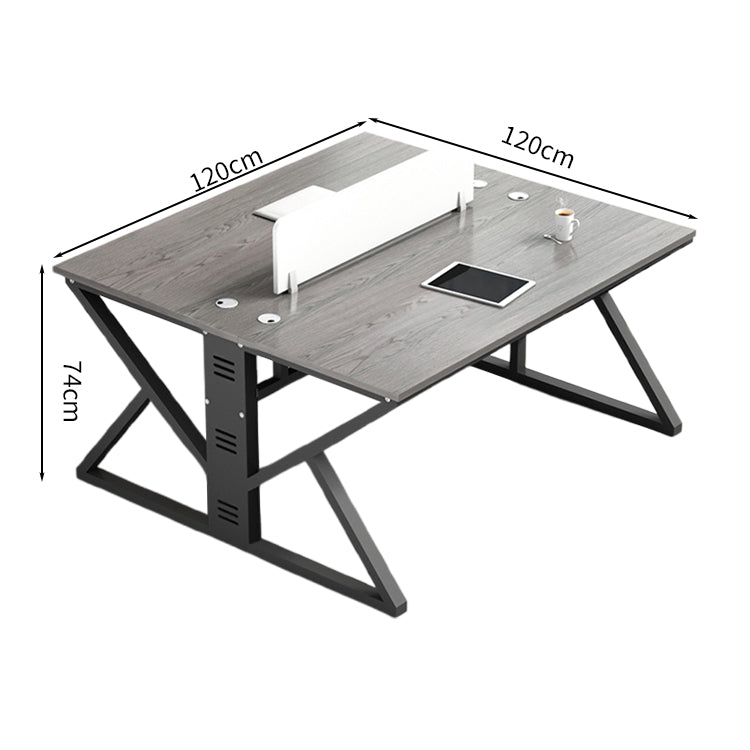 オフィスデスク デスク　ワークデスク　事務机　デスク　会社用　キャビネット　エコ素材　メラミン化粧板　スチールフレーム　パネル　下肢空間　グレイオーク　カスタマイズ可能　