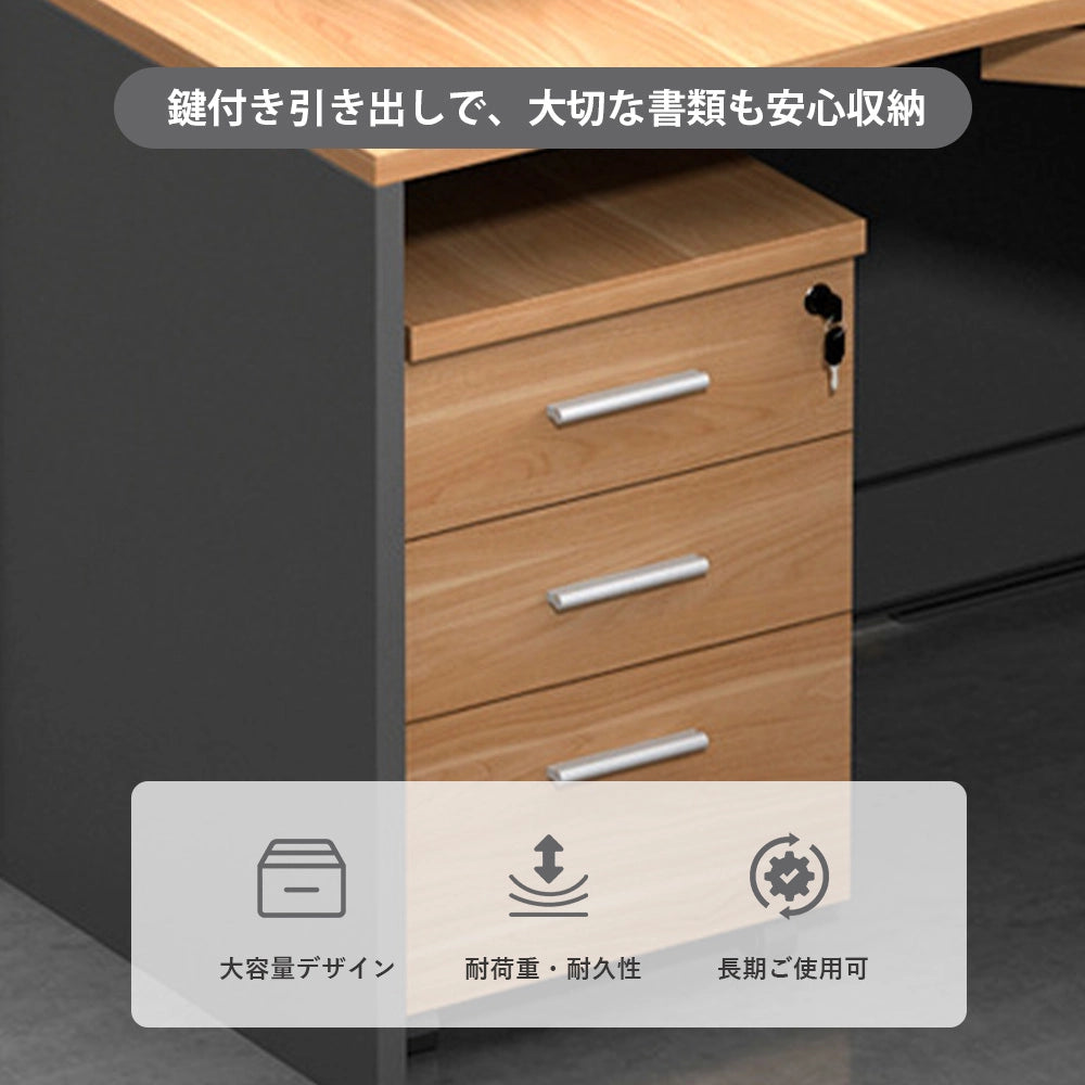 集中型パーティションデスク｜移動式チェスト × 配線管理 × カスタマイズ対応