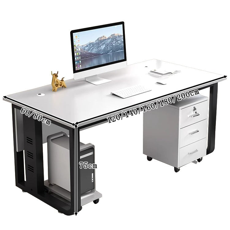 スチール脚　焼付塗装　頑丈　幕板付き　エグゼクティブデスク　社長机　社長用　広々　厚板　ブラック　ホワイト　ウォールナット　カスタマイズ可能　LBZ-T045