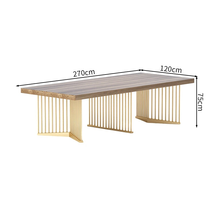 分厚い天板　金属脚　バランスいい　重厚感　安定性　会議テーブル　ミーティング　テーブル　広い　格調　上品さ　カスタマイズ可能　HYZ-K-005     