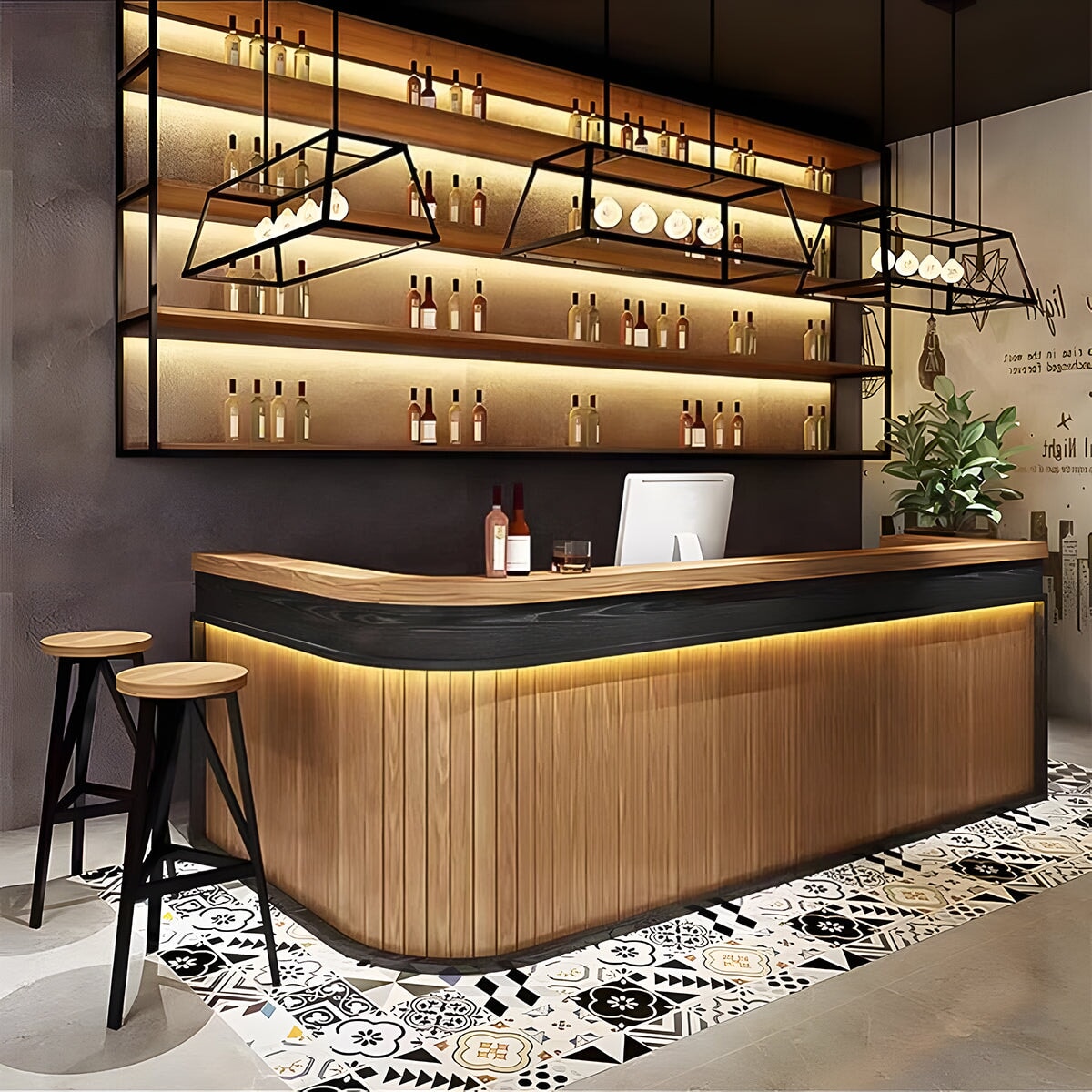 カスタマイズ　受付カウンター　JDT-089 logo付き   