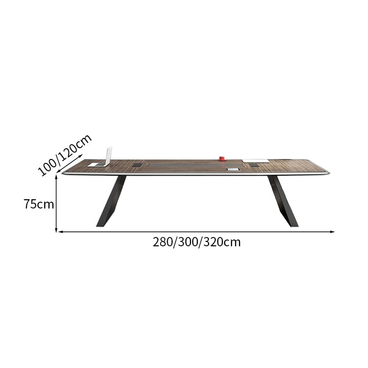 二重天板　厚み　重厚感　幅広　Ｒ仕上げ　耐荷重　会議テーブル　テーブル　ミーティング　木目調　バイカラー　落ち着き　カスタマイズ可能　HYZ-K-037　