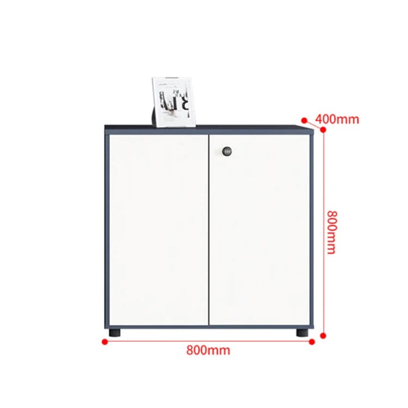 シンプル木製収納キャビネット｜エコ合板製オフィス書庫（3点セット対応）