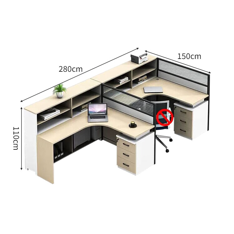 収納棚　キャビネット　防音パーティション　エコ板材　Ｌ字型　デスク　オフィスデスク　ワークデスク　実用　機能的　洗練　カスタマイズ可能　BGZ-C030