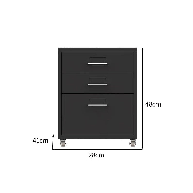 スチールチェストキャビネット｜キャスター付き カードホルダー 引き出し収納