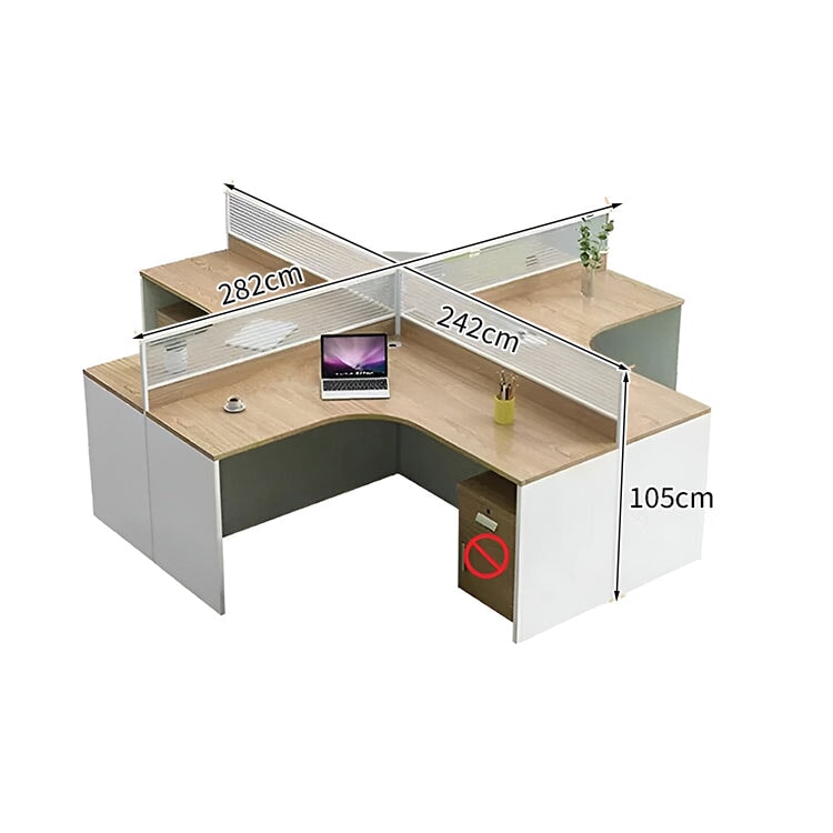 オフィスデスク　事務用デスク　事務机　ワークデスク　デスク　トップパネル付き　配線穴　サイドキャビネット　木目調　カスタマイズ可能　BGZ-K-070   