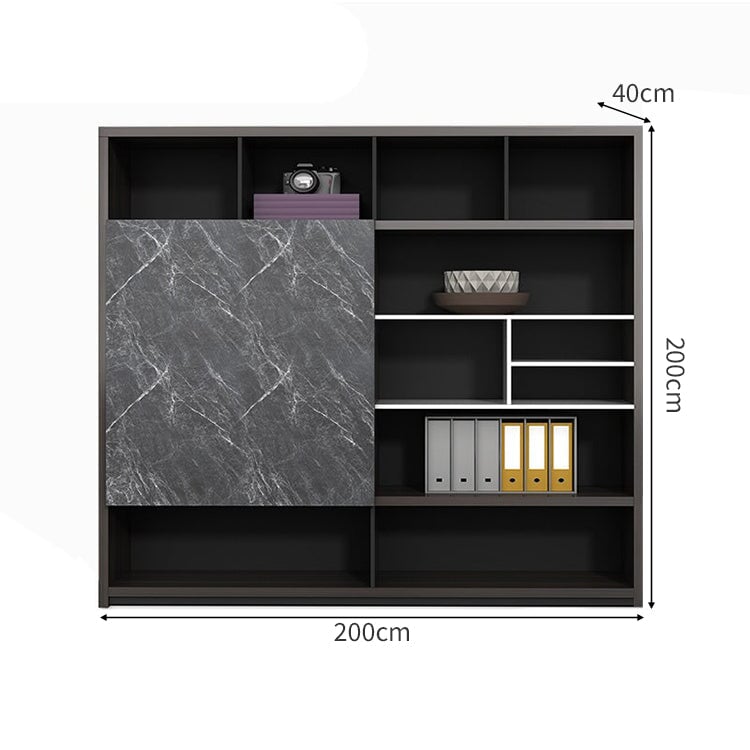 配線ボークス　PC用通気口　大容量収納　エグゼクティブデスク　役員デスク　社長机　事務机　ワークデスク　収納棚　マーブル模様　おしゃれ　ブラック　LBZ-C132　  