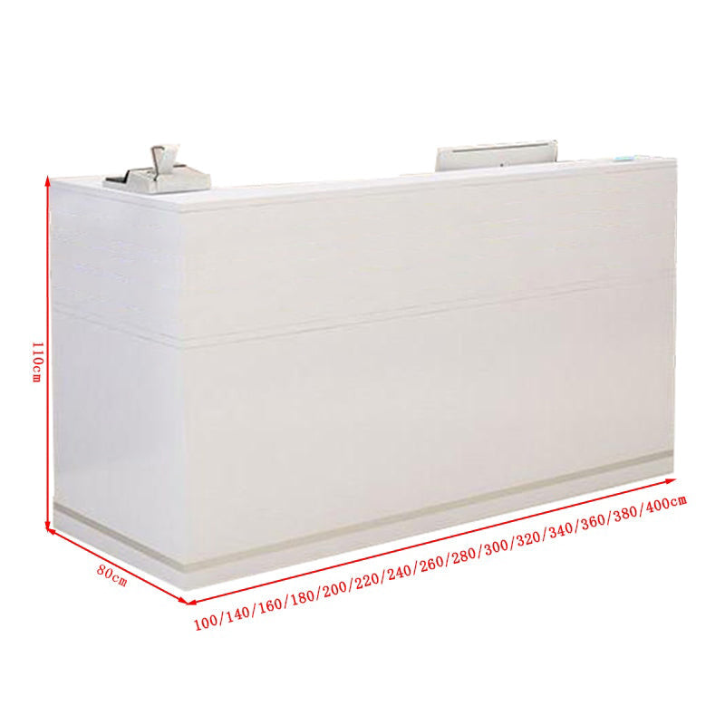 モダン受付カウンター｜アルミ合金×メラミン木製｜幅300cmまで対応