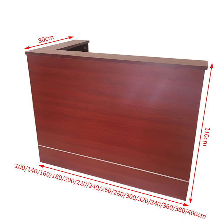 モダン受付カウンター｜アルミ合金×メラミン木製｜幅300cmまで対応