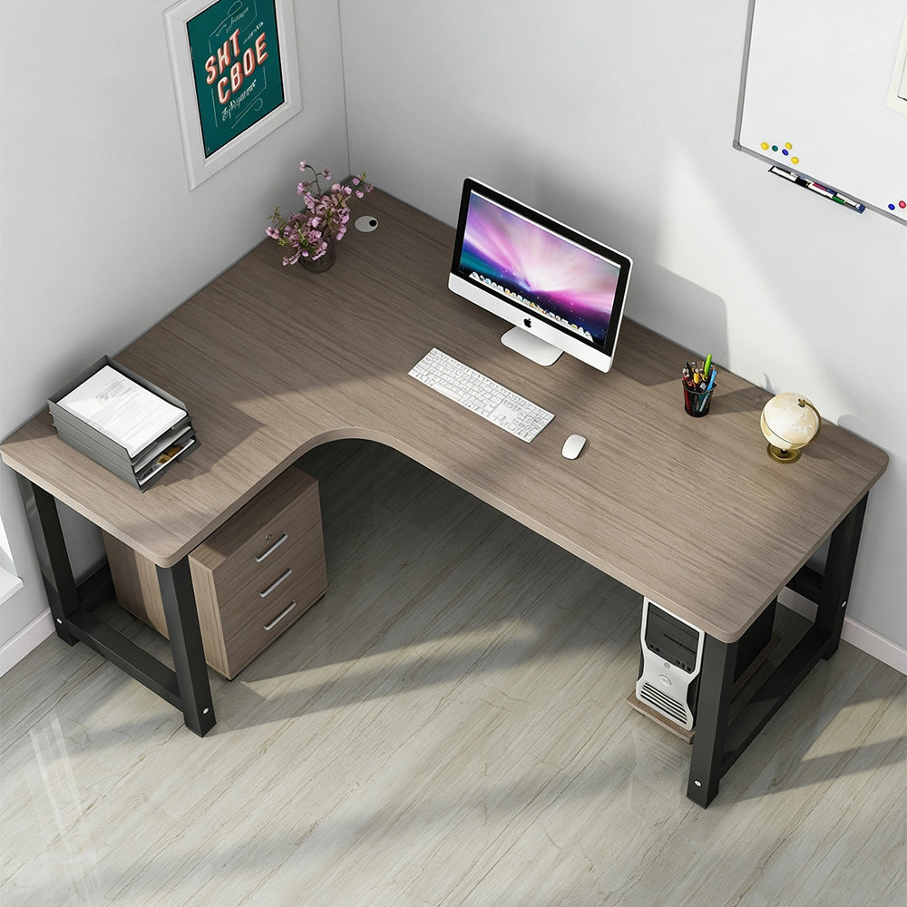 L字型オフィスデスク｜木目調天板・収納引き出し付き・パソコン対応・在宅勤務向け作業デスク