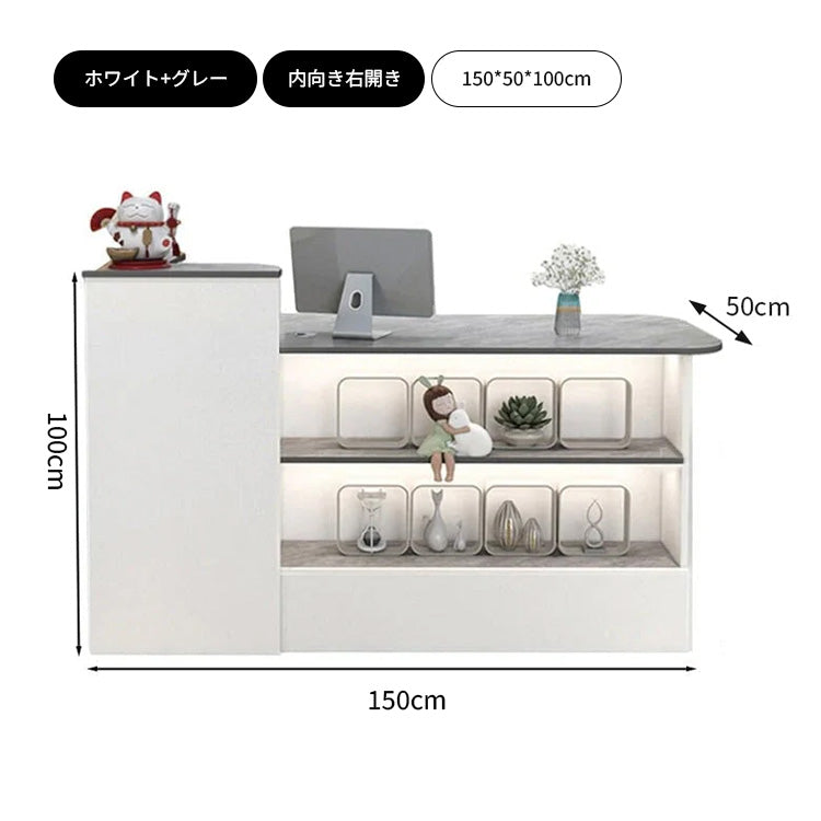 見せる収納でおもてなしの心を演出する、優しいデザインの受付台