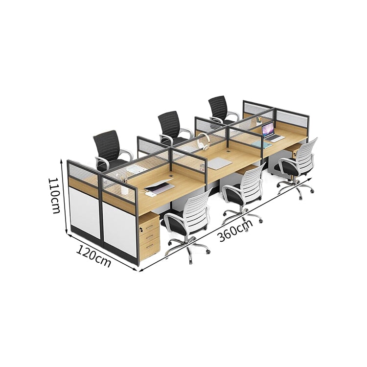 デスク　オフィスデスク　ワークデスク　キャビネット付き　シリンダー錠付き　木目調　配線穴付き　組み合わせ自由　シンプル　ホワイト　ウォールナット　BGZ-K-006     