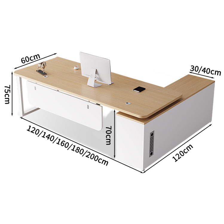優しい木目と高機能を融合した、丸角デザインのエグゼクティブデスク
