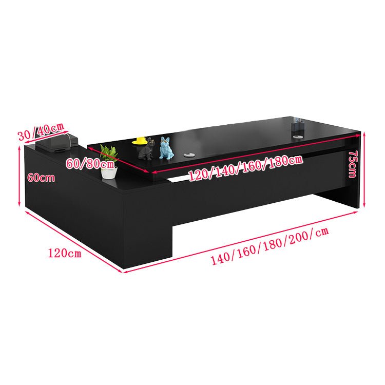 社長デスク　エグゼクティブデスク　オフィスデスク　チェア　幕板付き　配線孔付き　機能性　キャビネット　オープン収納　メラミン化粧板　エコ素材　高品質　LBZ - S011 -   