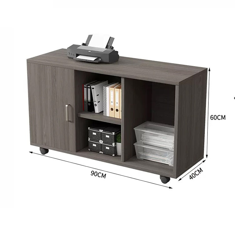 エグゼクティブデスク　オフィスデスク　ワークデスク　役員デスク　亜鉛メッキフレーム　配線孔　幕板付き　扉付き収納　ウォールナット　カスタマイズ可能　LBZ-K019 -  