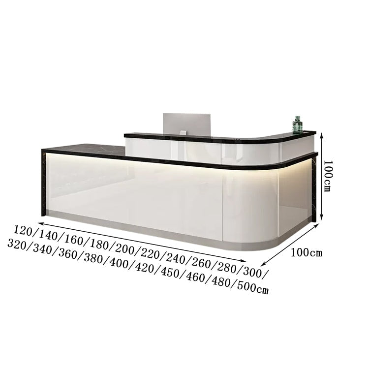 ハイカウンター　受付　受付カウンター　レジカウンター　応接用　機能的　収納　キャビネット　引き出し　鏡面仕上げ　エコ板材　ＬＥＤライト　丸み　仕切り板　上質　高級感　カスタマイズ可能　JDT-K080  