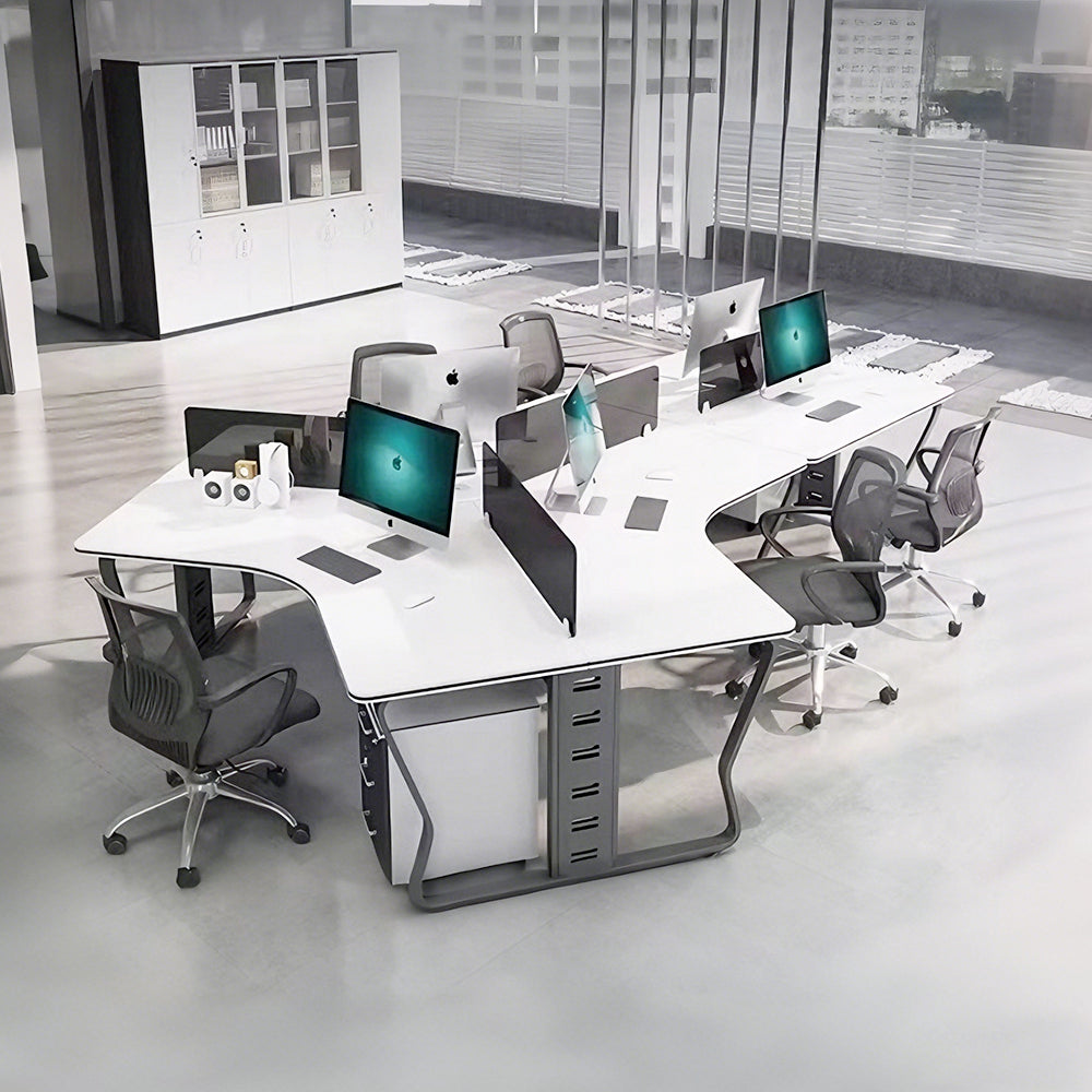 「フレックスライン」異形オフィスデスク｜チーム作業に最適な変形ワークステーション