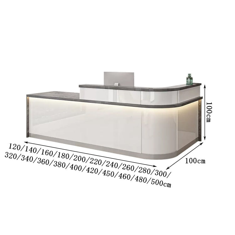 ハイカウンター　受付　受付カウンター　レジカウンター　応接用　機能的　収納　キャビネット　引き出し　鏡面仕上げ　エコ板材　ＬＥＤライト　丸み　仕切り板　上質　高級感　カスタマイズ可能　JDT-K080  