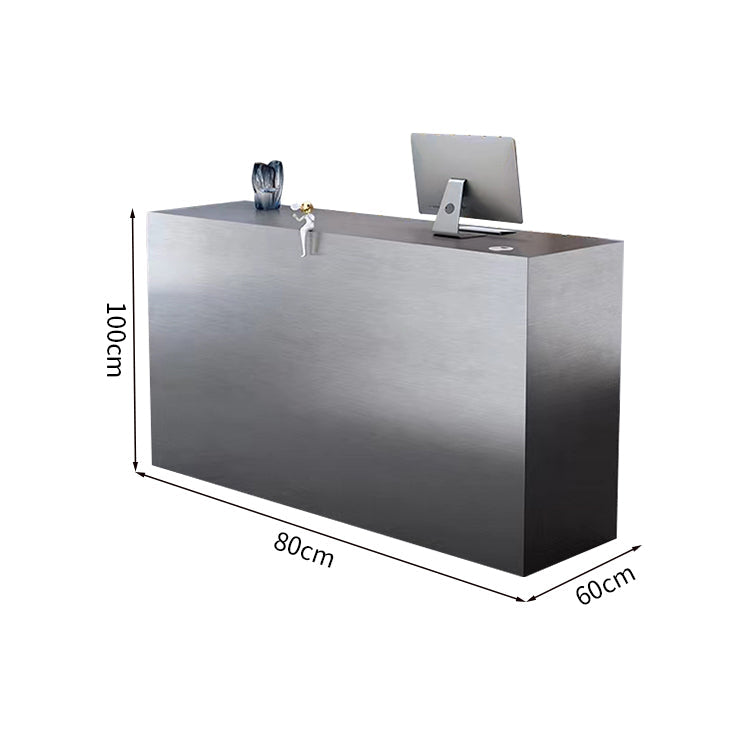 ステンレス鋼 ヘアライン仕上げ 受付カウンター｜シンプル＆高耐久｜完成品配送 カスタマイズ対応