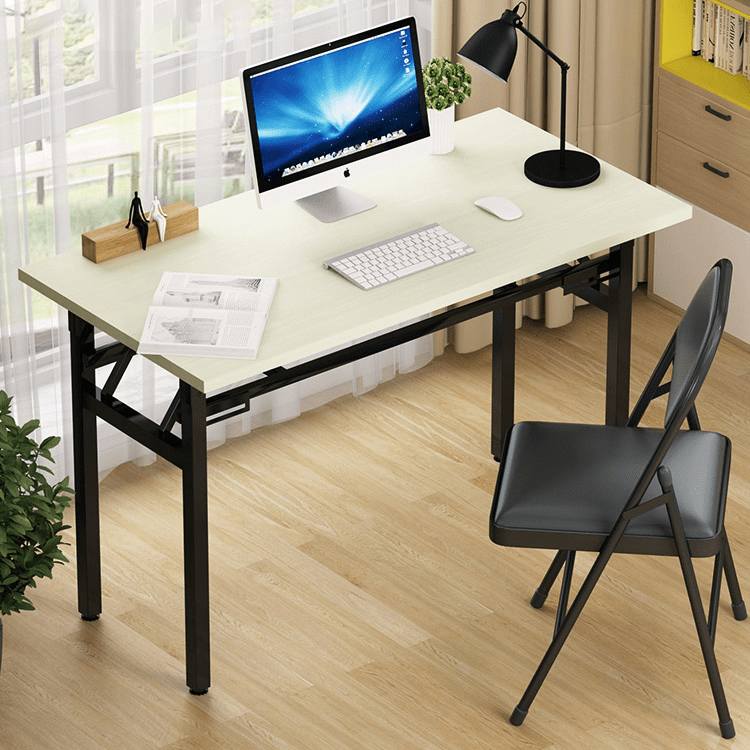 デスク　多用途デスク　研修用デスク　勉強机　木目調　折り畳み式　アジャスター付き　収納棚付き　人間工学　コンパクト　シンプル　ホワイト　ナチュラル　BGZ-K-008　  