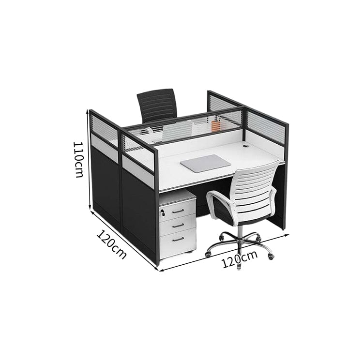 デスク　オフィスデスク　ワークデスク　キャビネット付き　シリンダー錠付き　木目調　配線穴付き　組み合わせ自由　シンプル　ホワイト　ウォールナット　BGZ-K-006     