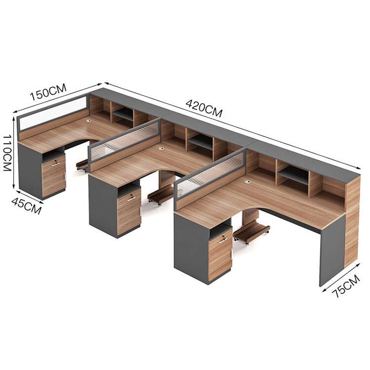 オフィスデスク　ワークデスク　パソコンデスク　事務用デスク　配線孔　アルミ合金フレーム　収納棚　サイドキャビネット　ナチュラル　カスタマイズ可能　BGZ-227 