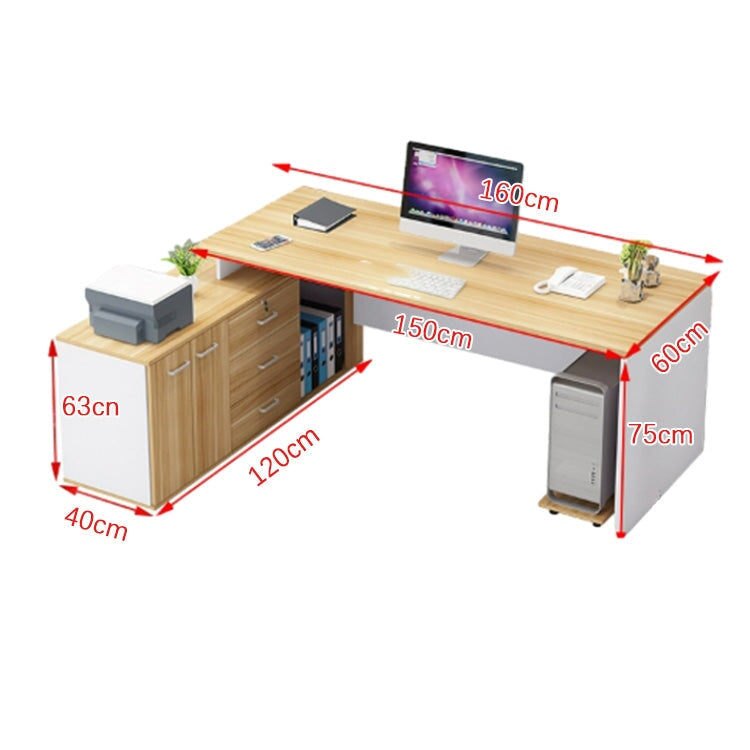 ワークデスク　オフィスデスク　エグゼクティブデスク　事務デスク　サイドキャビネット　オープン収納　扉付き　幕板　引き出し　シンプル　ナチュラル　LBZ-K025 -  