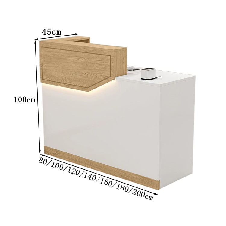 エコ板材　扉付き収納　引き出し　錠付き　上部天板　配線孔　LEDライト　広め　ゆとり　受付カウンター　カウンター　レジ台　すっきり　シンプル　機能的　ホワイト　カスタマイズ可能
