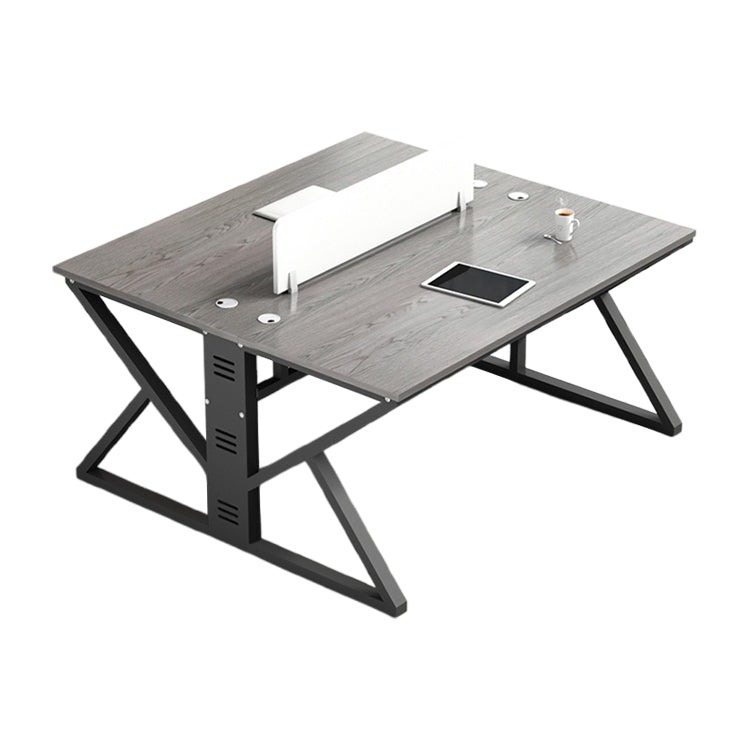 オフィスデスク デスク　ワークデスク　事務机　デスク　会社用　キャビネット　エコ素材　メラミン化粧板　スチールフレーム　パネル　下肢空間　グレイオーク　カスタマイズ可能　