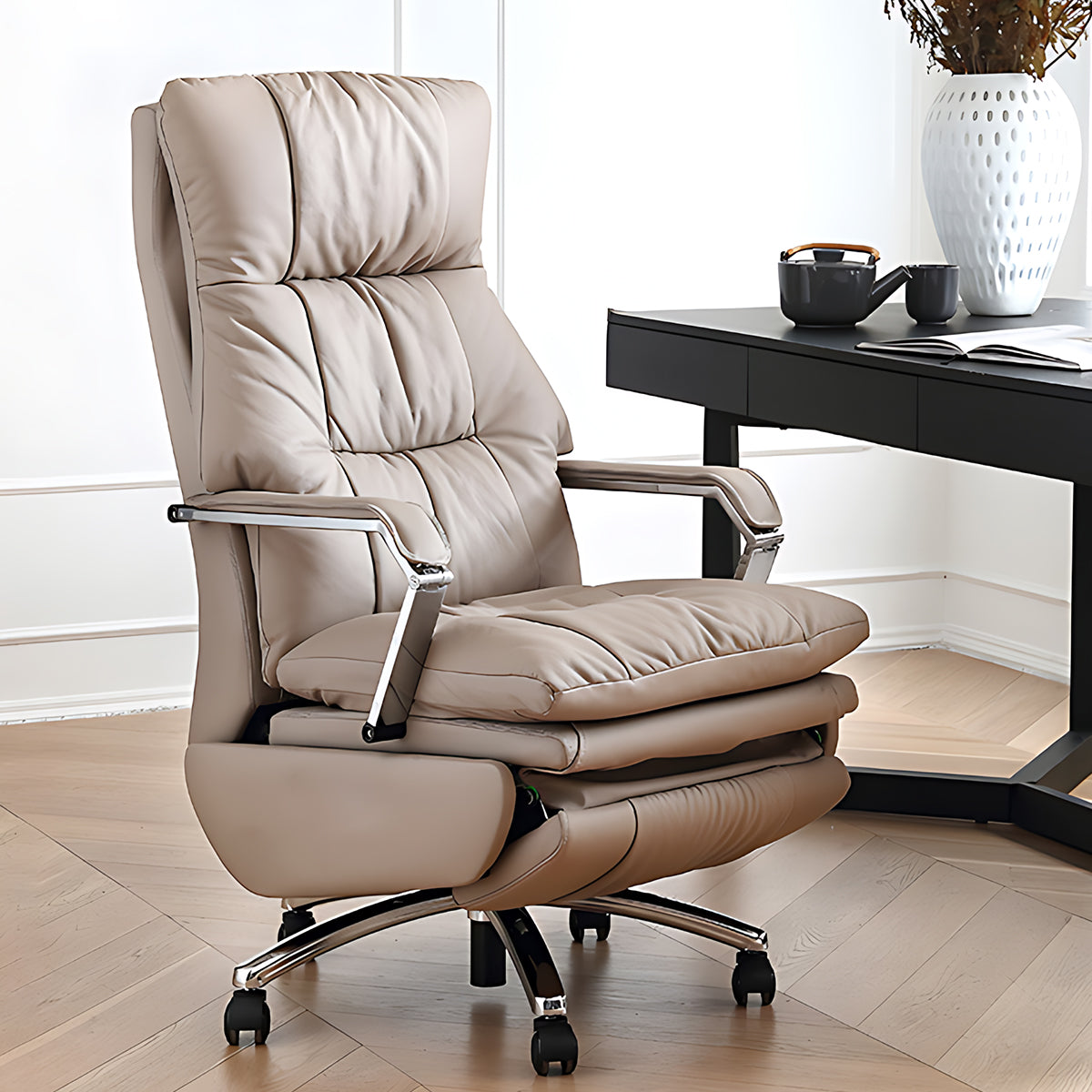 プレミアムエルゴチェア｜PUレザー×ラテックス×リクライニングオフィスチェア