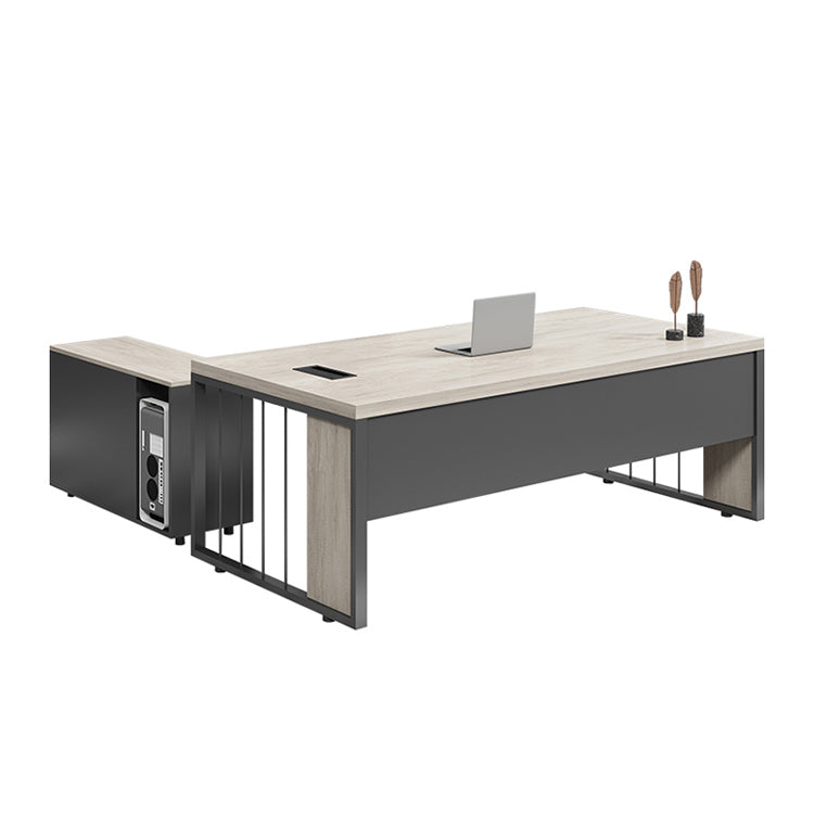 エグゼクティブデスク　役員デスク　事務机　パソコンデスク　デスク　配線ボックス　PC収納　ダイヤル錠　パーティクルボード　落ち着き　穏やか　洗練された　カスタマイズ可能　LBZ-S026