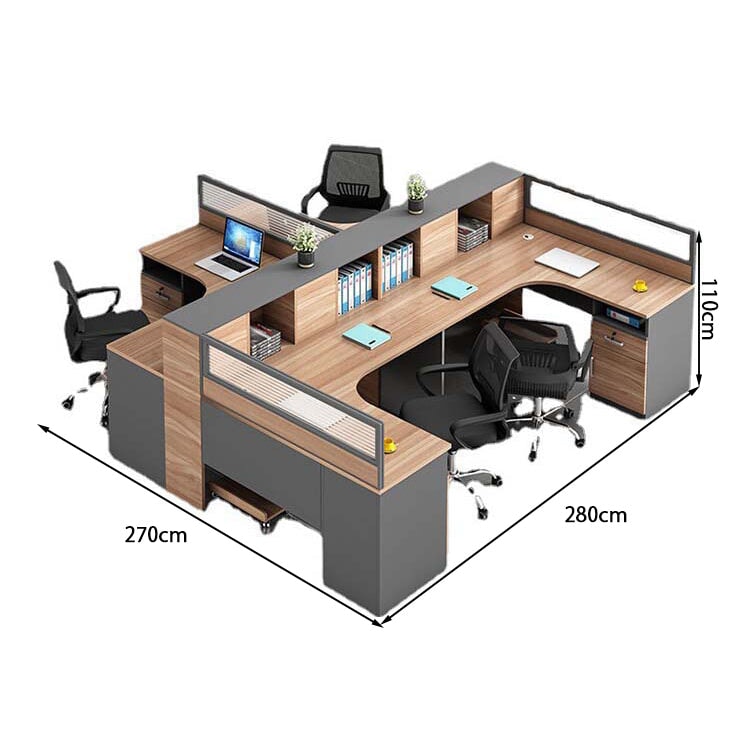 オフィスデスク　ワークデスク　パソコンデスク　事務用デスク　配線孔　アルミ合金フレーム　収納棚　サイドキャビネット　ナチュラル　カスタマイズ可能　BGZ-227 