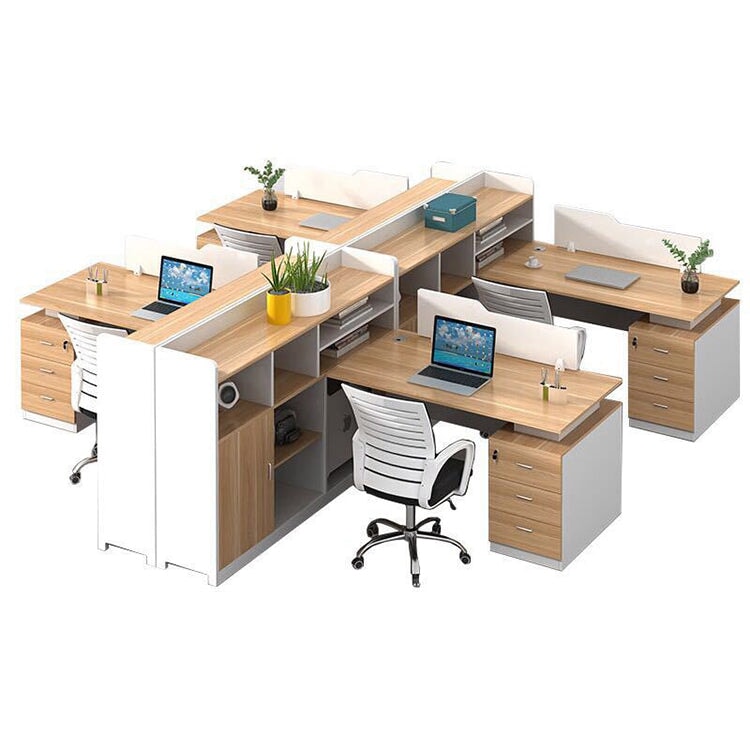 オフィスデスク　ワークデスク　パソコンデスク　事務用デスク　引き出し　配線孔付き　トップパネル　オープン収納　ナチュラル　カスタマイズ可能　BGZ-173 -  