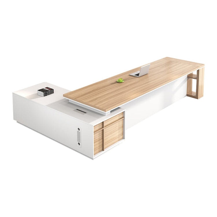 重厚感　贅沢　通気孔　モダン　サイドキャビネット　収納棚　エグゼクティブデスク　役員デスク　メラミン化粧板　木目調　ウォールナット　グレー　ナチュラル　カスタマイズ可能　LBZ-K016