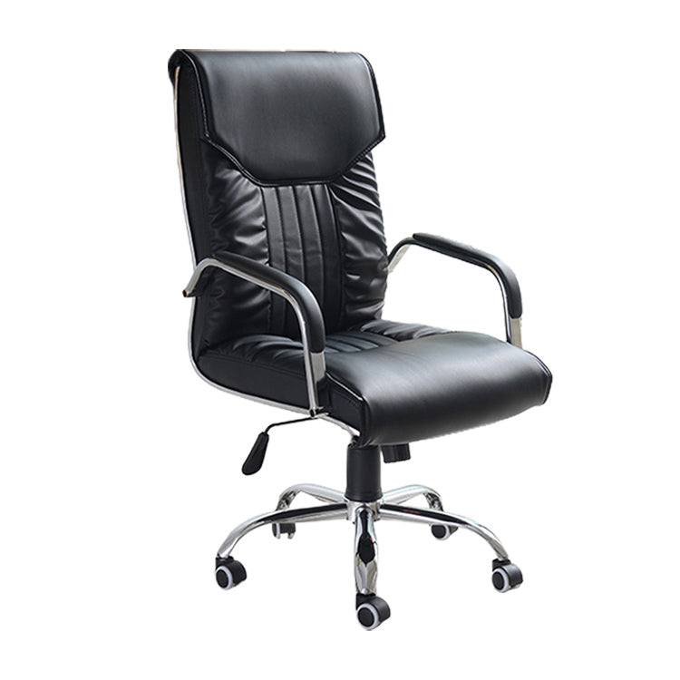 オフィスチェア　事務椅子　レザー張り　ロッキング機能　高密度ウレタンフォーム　ラテックス