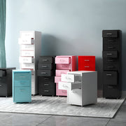 スチール材　冷間加工　頑丈　耐久性　取っ手付き　キャスター　カードホルダー　チェスト　キャビネット　収納　引き出し　シンプル　実用　ホワイト　