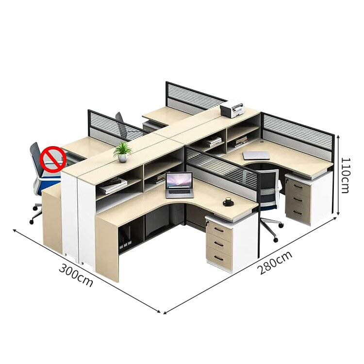 収納棚　キャビネット　防音パーティション　エコ板材　Ｌ字型　デスク　オフィスデスク　ワークデスク　実用　機能的　洗練　カスタマイズ可能　BGZ-C030
