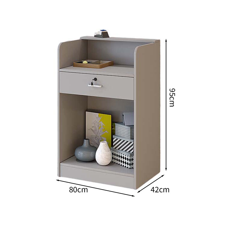 受付カウンター　収納　受付台　レジカウンター　マーブル模様　鍵付き　シリンダー錠　引出し付き　分類収納　シンプル　ホワイト　JDT-M-123
