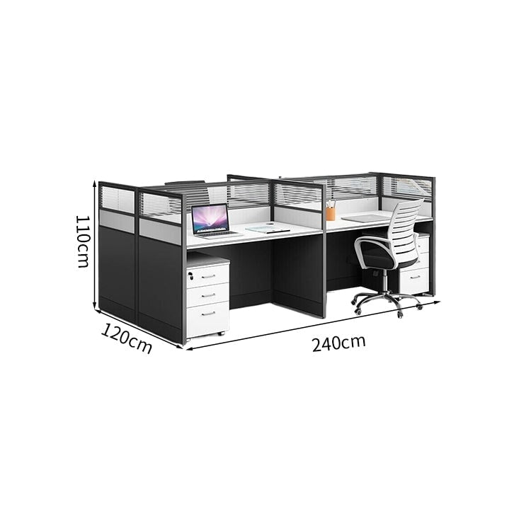 デスク　オフィスデスク　ワークデスク　キャビネット付き　シリンダー錠付き　木目調　配線穴付き　組み合わせ自由　シンプル　ホワイト　ウォールナット　BGZ-K-006     