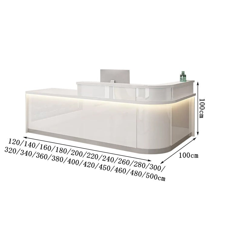 ハイカウンター　受付　受付カウンター　レジカウンター　応接用　機能的　収納　キャビネット　引き出し　鏡面仕上げ　エコ板材　ＬＥＤライト　丸み　仕切り板　上質　高級感　カスタマイズ可能　JDT-K080  