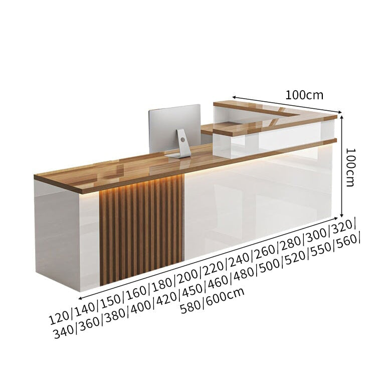 ハイグレード受付 応接カウンター｜鏡面仕上げ×錠付き引き出し×ケーブル配線対応（カスタマイズ可能）