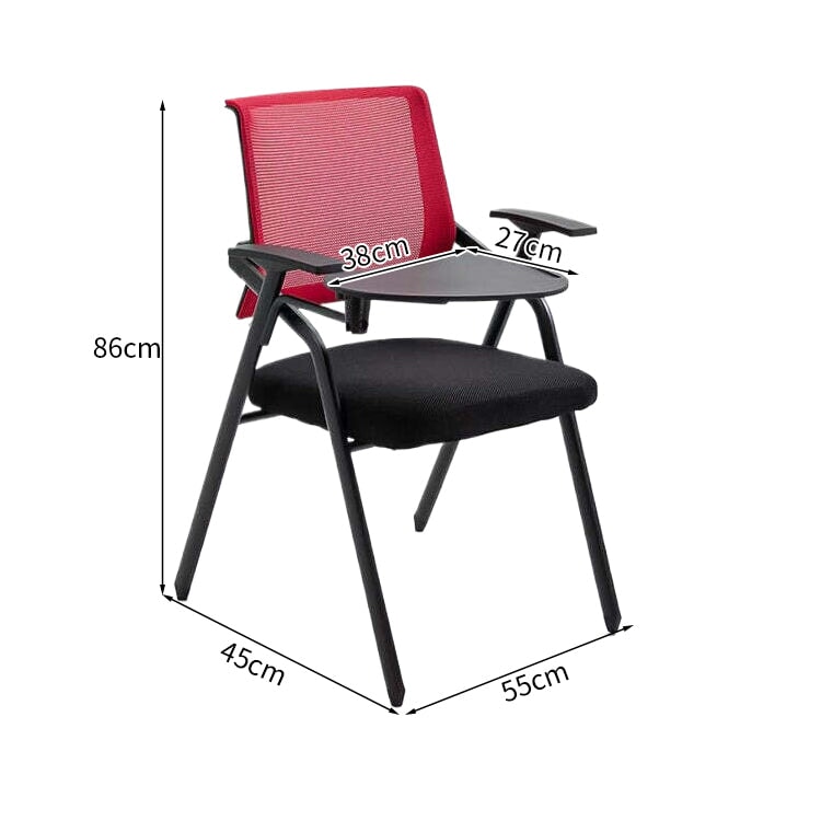 メッシュ生地　通気性　折りたたみ　スタッキング　メモ台　スチールフレーム　チェア　オフィスチェア　会議用　研修会　省スペース　機能的　実用　ブラック　ブルー　BGY-K-044