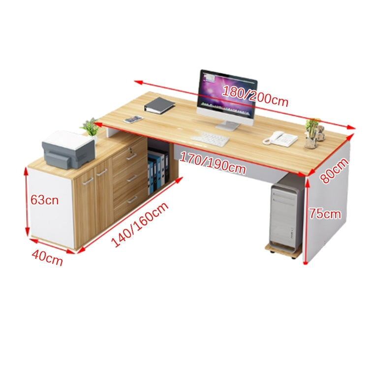 ワークデスク　オフィスデスク　エグゼクティブデスク　事務デスク　サイドキャビネット　オープン収納　扉付き　幕板　引き出し　シンプル　ナチュラル　LBZ-K025 -  