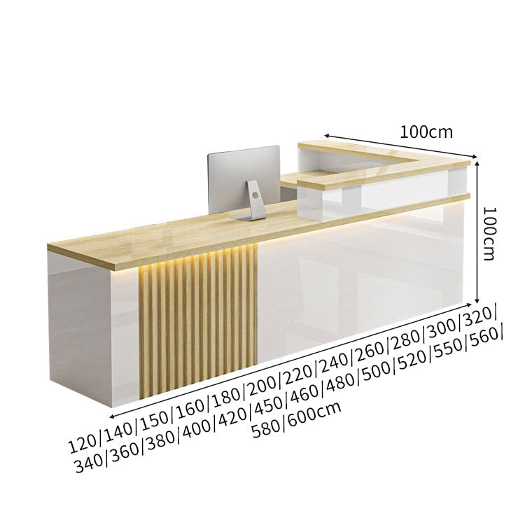 ハイグレード受付 応接カウンター｜鏡面仕上げ×錠付き引き出し×ケーブル配線対応（カスタマイズ可能）