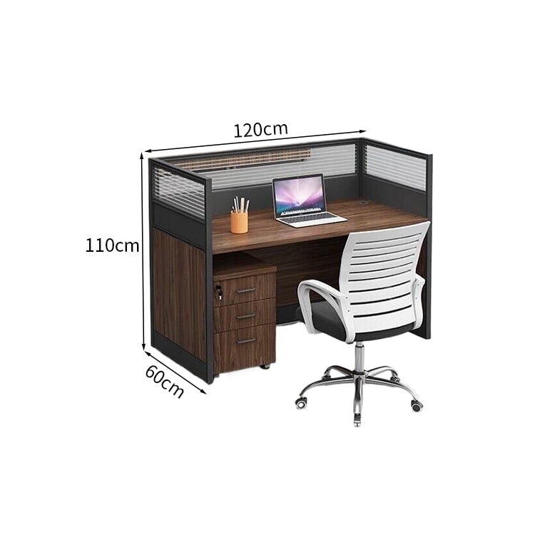 デスク　オフィスデスク　ワークデスク　キャビネット付き　シリンダー錠付き　木目調　配線穴付き　組み合わせ自由　シンプル　ホワイト　ウォールナット　BGZ-K-006     