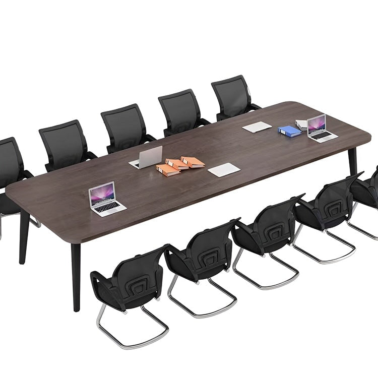 炭素鋼フレーム　安定性　木目調　厚い天板　幅広　Ｒ仕上げ　テーブル　ミーティング　会議テーブル　シンプル　落ち着き　カスタマイズ可能　HYZ-K-045