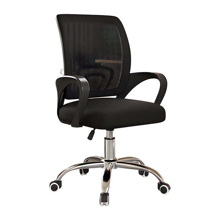 ワークチェア　オフィスチェア　デスクチェア　ミーティングチェア　ループ脚　人間工学　５本脚ベース　肘掛け　リクライニング機能　メッシュ　シンプル　ブラック　